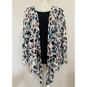 ZOZO Womens XL Open Cardigan Sweater Light Weight Linen Blend Long Sleeve
